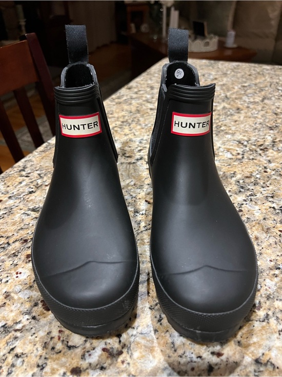 Hunter Shoes - Hunter  Black Chelsea Rain Boots Womens